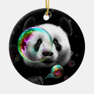 PANDA BUBBLE MAKER CERAMIC TREE DECORATION
