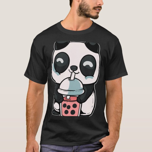 Panda bubble tea Tea T-Shirt (Front)
