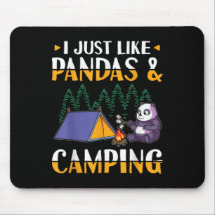 Panda Camping I Just Love Pandas Mouse Mat