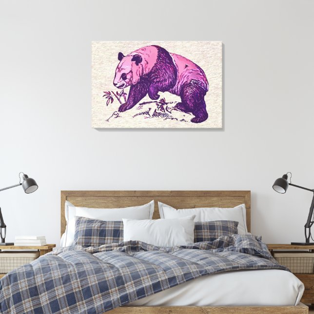 Panda Canvas Print (Insitu(Bedroom))