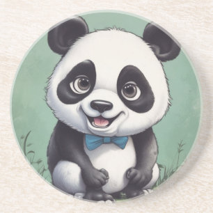 Panda Cartoon Drawing Art Coaster
