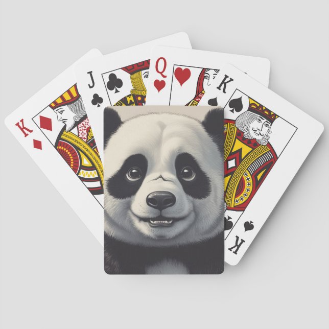 Panda Cartoon Drawing Art Playing Cards (Back)