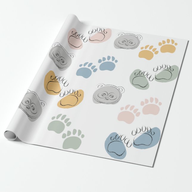 Panda Cartoon Kids Baby Wraping Paper (Unrolled)