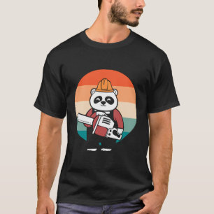 Panda Chainsaw Tree Worker T-Shirt