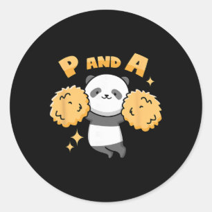Panda Cheerleader Pun Classic Round Sticker