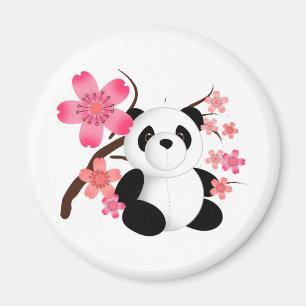 Panda Cherry Blossoms Magnet