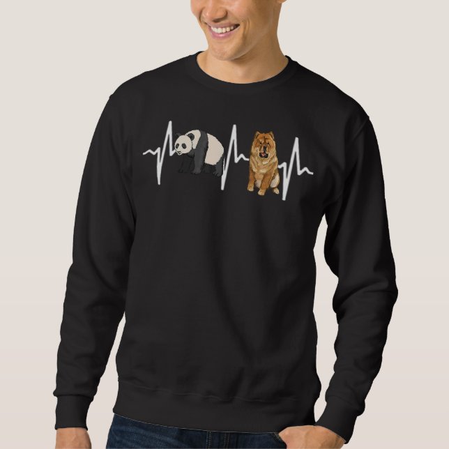 Panda Chow Chow Heartbeat Dog Sweatshirt (Front)
