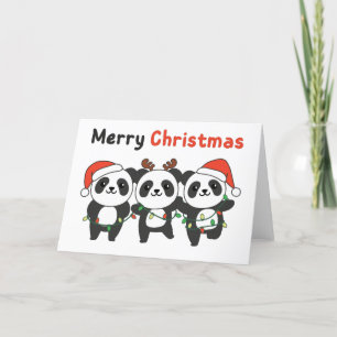 Panda Christmas Animals Pandas Merry Christmas Hol Holiday Card
