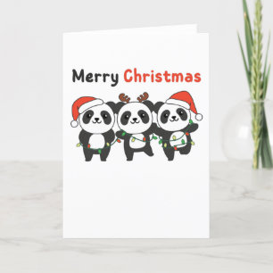 Panda Christmas Animals Pandas Merry Christmas Holiday Card