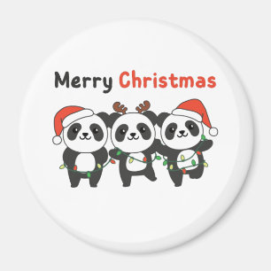 Panda Christmas Animals Pandas Merry Christmas Mag Magnet