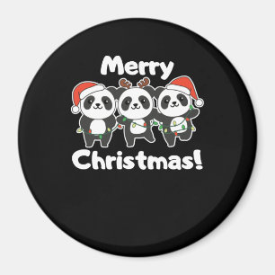 Panda Christmas Animals Pandas Merry Christmas Magnet