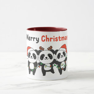 Panda Christmas Animals Pandas Merry Christmas Mug