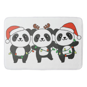 Panda Christmas Christmas Animals Cute Pandas Bath Mat