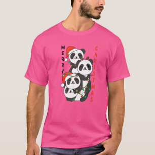 Panda Christmas Christmas Tree Animals Cute Panda T-Shirt