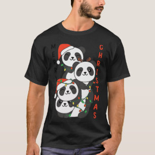 Panda Christmas Christmas Tree Animals Cute Panda T-Shirt