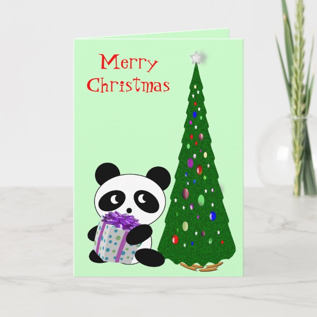 Panda Christmas Holiday Card (Front)