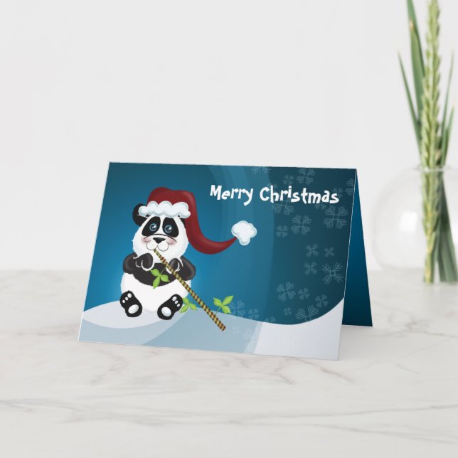 Panda Christmas Holiday Card (Front)
