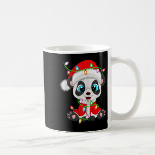 Panda Christmas Lights Santa Costume Cute Animal X Coffee Mug
