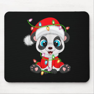 Panda Christmas Lights Santa Costume Cute Animal X Mouse Mat