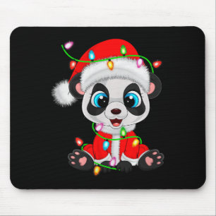Panda Christmas Lights Santa Costume Cute Animal X Mouse Mat