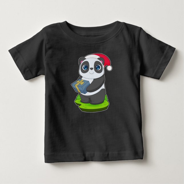 Panda Christmas Package Baby T-Shirt (Front)