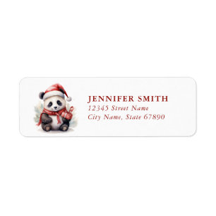 Panda Christmas Return Address Labels