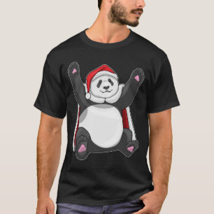 Panda Christmas Santa hat T-Shirt