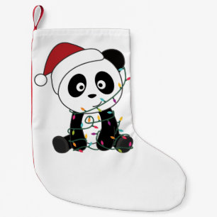 Panda Christmas Snow Winter Animals Pandas Adult C Small Christmas Stocking