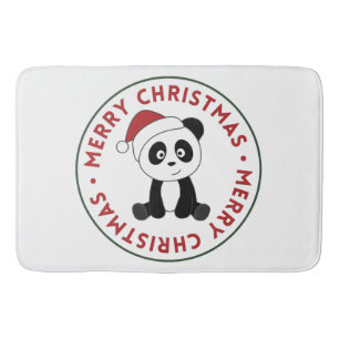 Panda Christmas Snow Winter Animals Pandas Bath Ma Mat