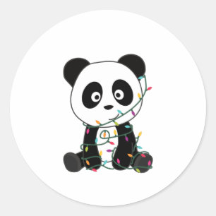 Panda Christmas Snow Winter Animals Pandas Classic Round Sticker