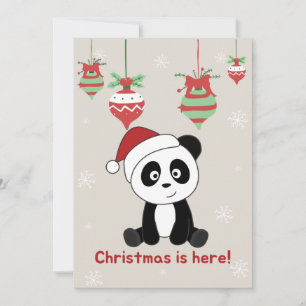 Panda Christmas Snow Winter Animals Pandas Holiday Card