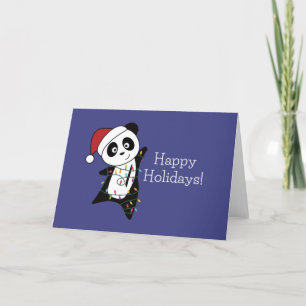 Panda Christmas Snow Winter Animals Pandas Holiday Card