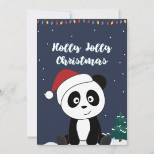 Panda Christmas Snow Winter Animals Pandas Holiday Card