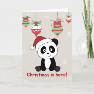 Panda Christmas Snow Winter Animals Pandas Holiday Card