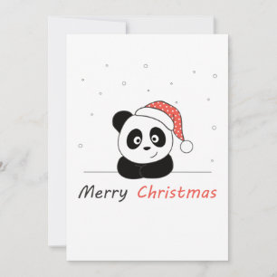 Panda Christmas Snow Winter Animals Pandas Holiday Card