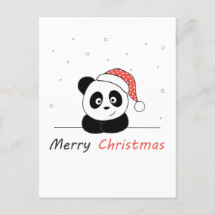 Panda Christmas Snow Winter Animals Pandas Holiday Postcard