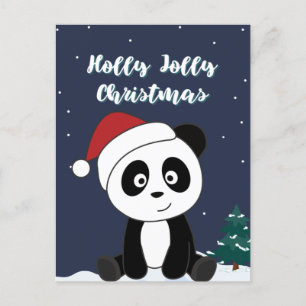 Panda Christmas Snow Winter Animals Pandas Holiday Postcard