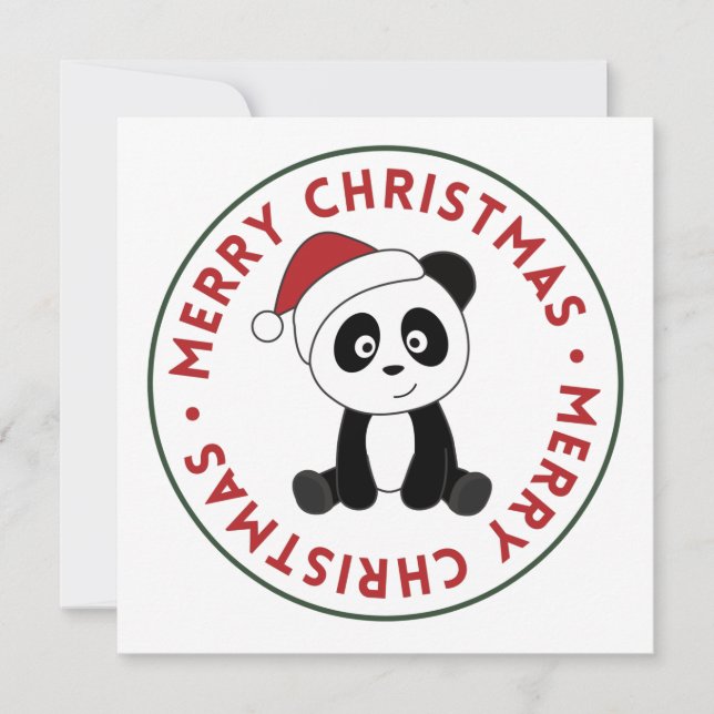 Panda Christmas Snow Winter Animals Pandas Invitat Invitation (Front)