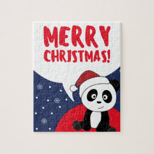 Panda Christmas Snow Winter Animals Pandas Jigsaw Puzzle