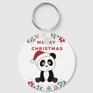 Panda Christmas Snow Winter Animals Pandas Keychai Key Ring