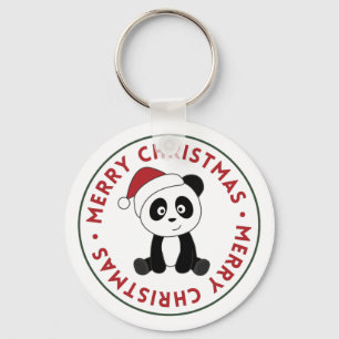 Panda Christmas Snow Winter Animals Pandas Keychai Key Ring