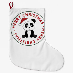 Panda Christmas Snow Winter Animals Pandas Large Christmas Stocking