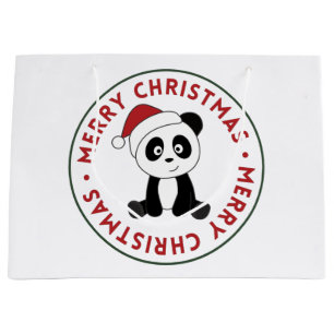 Panda Christmas Snow Winter Animals Pandas Large G Gift Bag