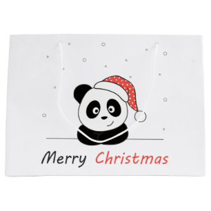 Panda Christmas Snow Winter Animals Pandas Large G Gift Bag