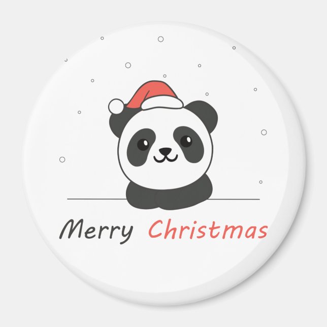 Panda Christmas Snow Winter Animals Pandas Magnet (Front)