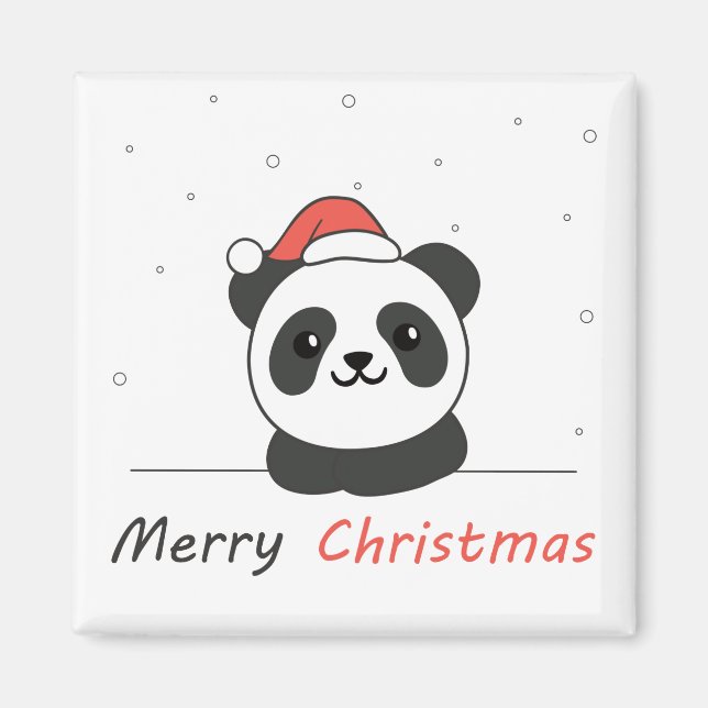 Panda Christmas Snow Winter Animals Pandas Magnet (Front)