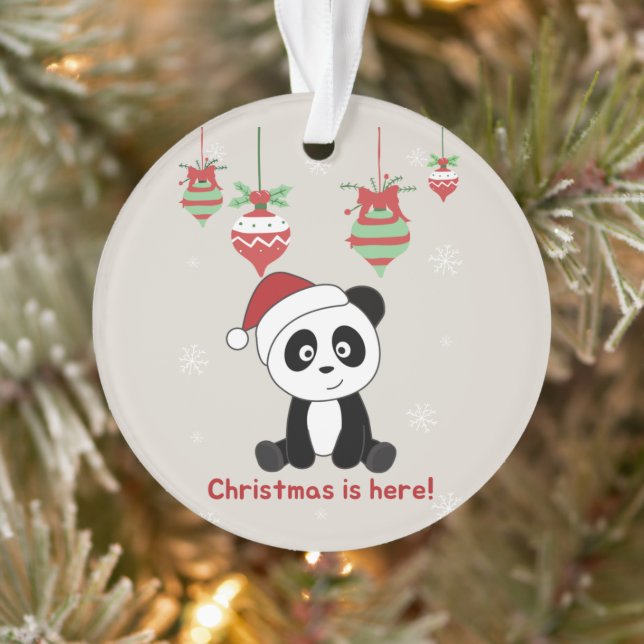 Panda Christmas Snow Winter Animals Pandas Ornamen Ornament (Tree)
