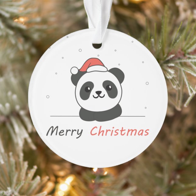 Panda Christmas Snow Winter Animals Pandas Ornament (Tree)