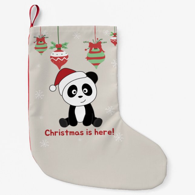 Panda Christmas Snow Winter Animals Pandas Small C Stocking (Front)