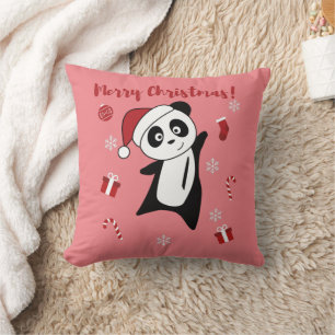 Panda Christmas Snow Winter Animals Pandas Throw P Cushion